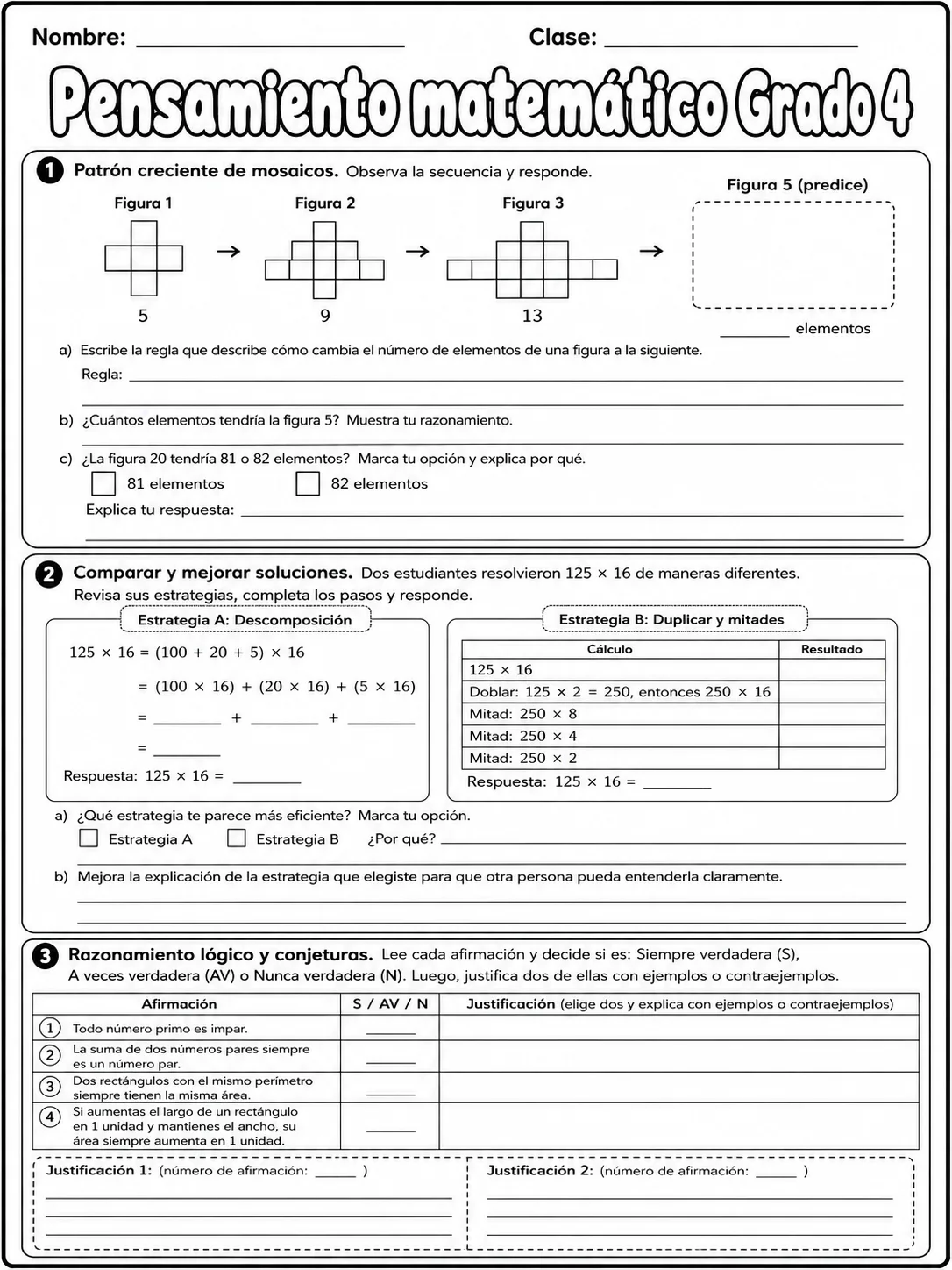 4.º grado - repaso de matemáticas - Paquete de fichas - Conjunto 3 página 10 vista previa imprimible