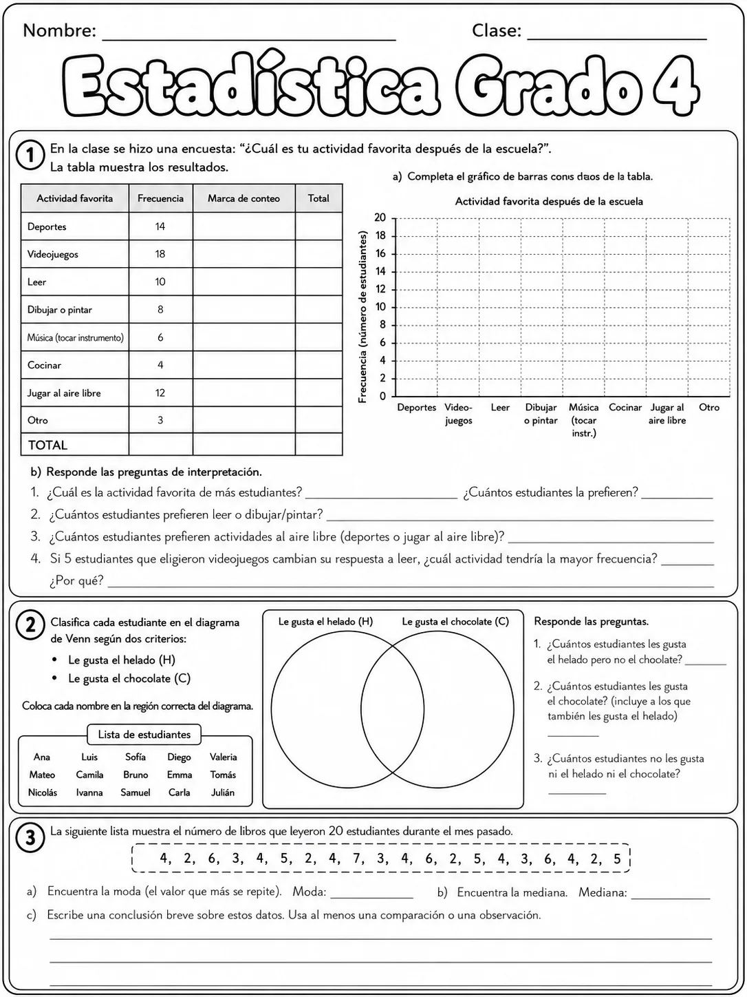 4.º grado - repaso de matemáticas - Paquete de fichas página 9 vista previa imprimible