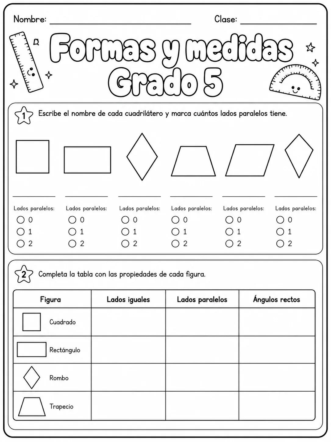 5.º grado - medidas de longitud, masa y capacidad - Paquete de fichas vista previa imprimible de matemáticas en KiwiBee