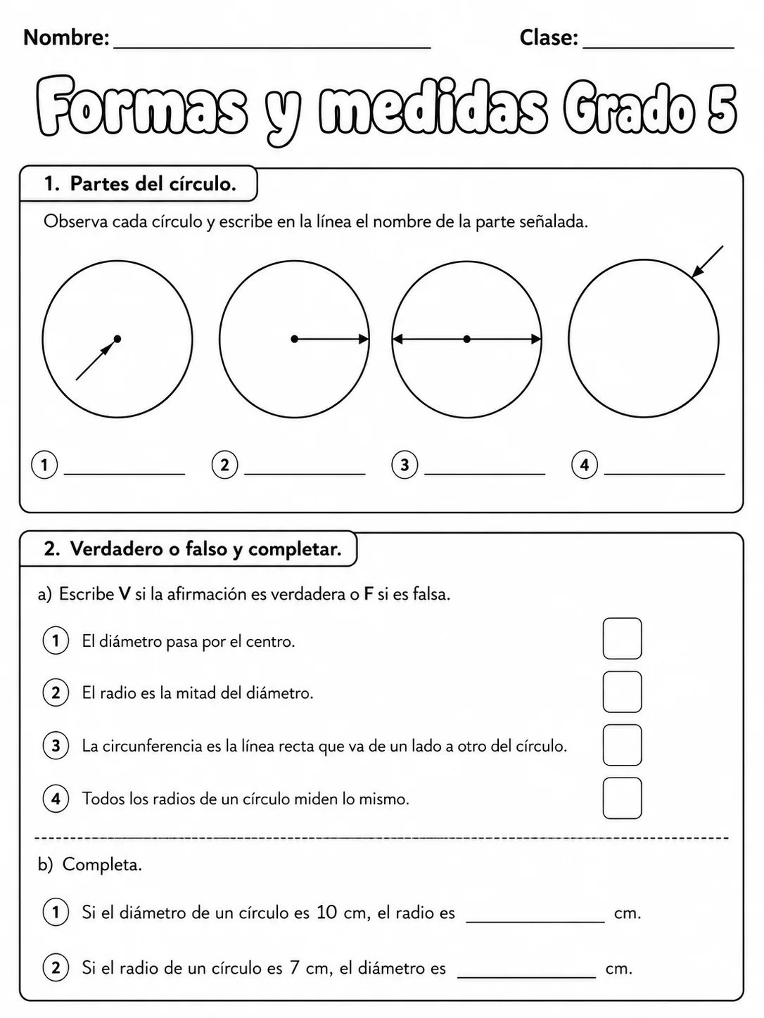 5.º grado - medidas de longitud, masa y capacidad - Paquete de fichas página 2 vista previa imprimible