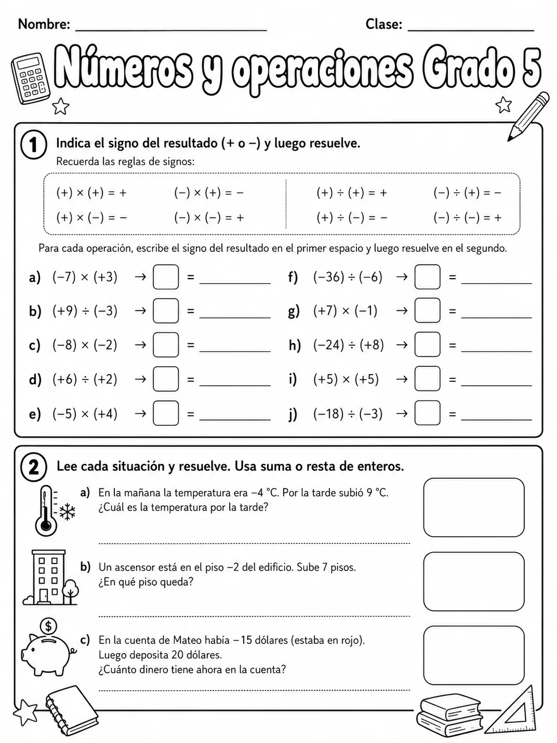 5.º grado - números y conteo - Paquete de fichas página 2 vista previa imprimible