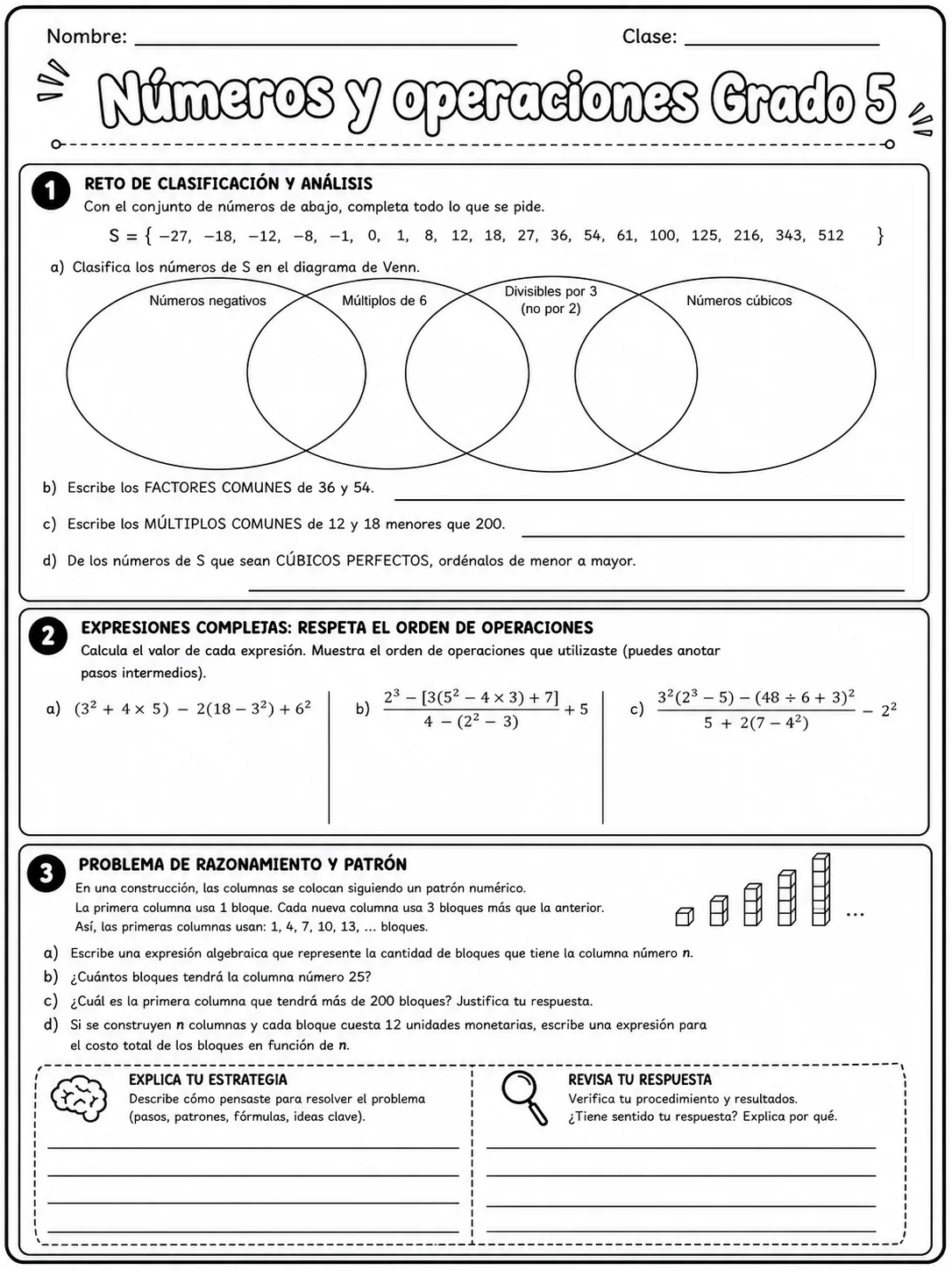 5.º grado - números y conteo - Paquete de fichas página 10 vista previa imprimible
