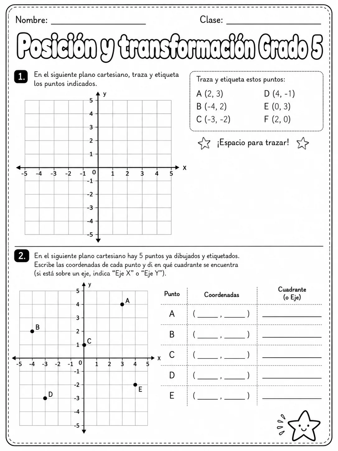 5.º grado - posición y dirección - Paquete de fichas vista previa imprimible de matemáticas en KiwiBee