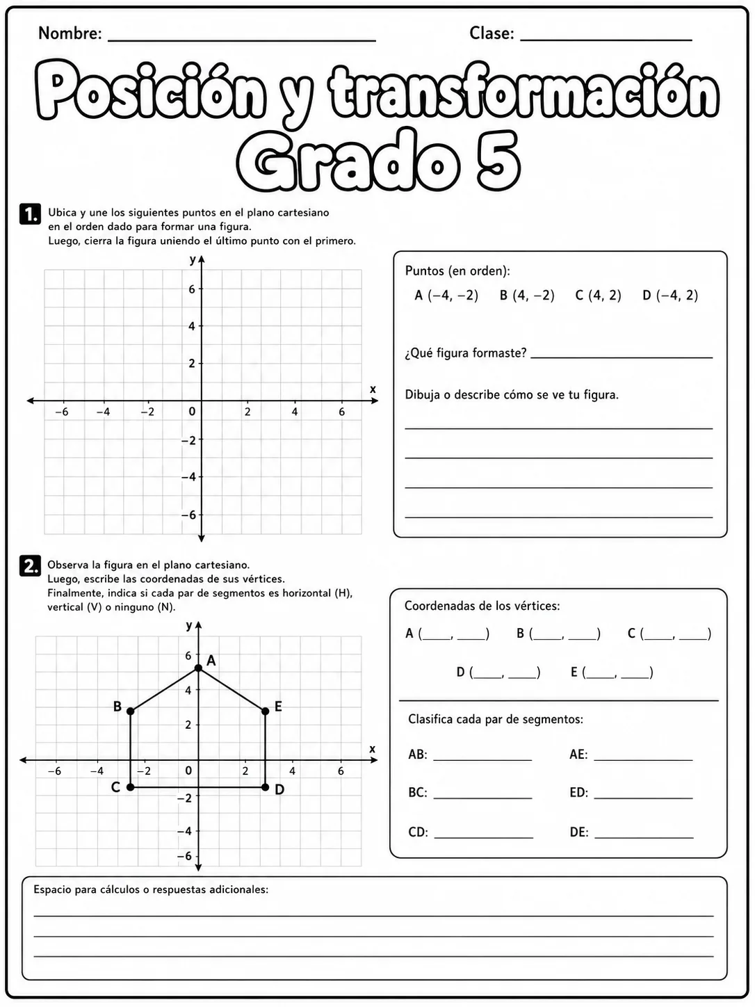 5.º grado - posición y dirección - Paquete de fichas página 2 vista previa imprimible
