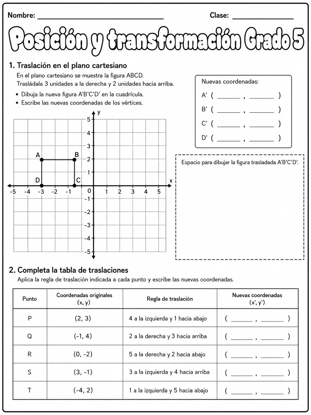5.º grado - posición y dirección - Paquete de fichas página 3 vista previa imprimible