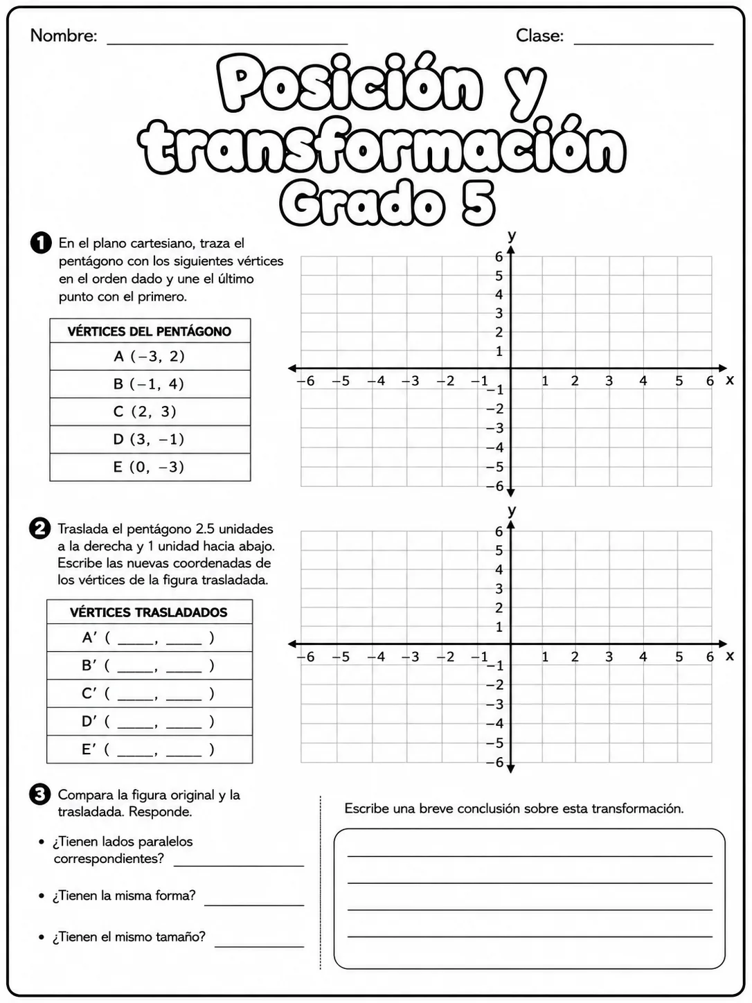 5.º grado - posición y dirección - Paquete de fichas página 7 vista previa imprimible