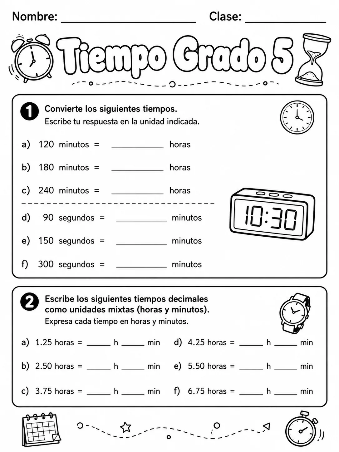 5.º grado - repaso de matemáticas - Paquete de fichas - Conjunto 2 página 2 vista previa imprimible