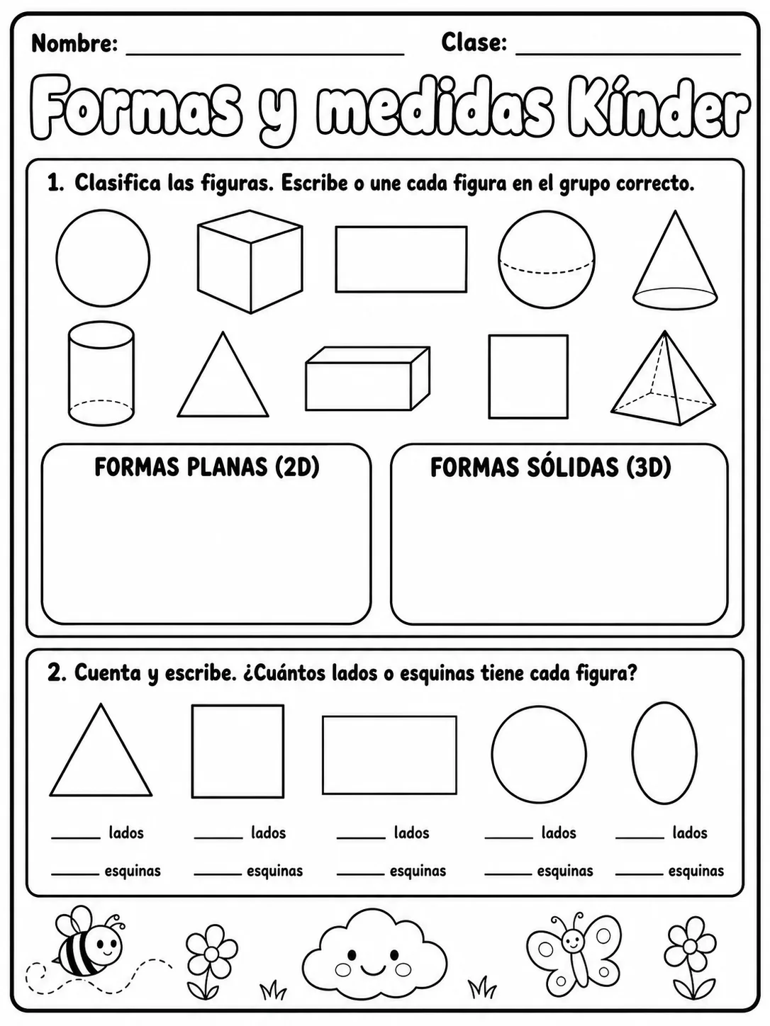 Kindergarten - medidas de longitud, masa y capacidad - Paquete de fichas página 4 vista previa imprimible