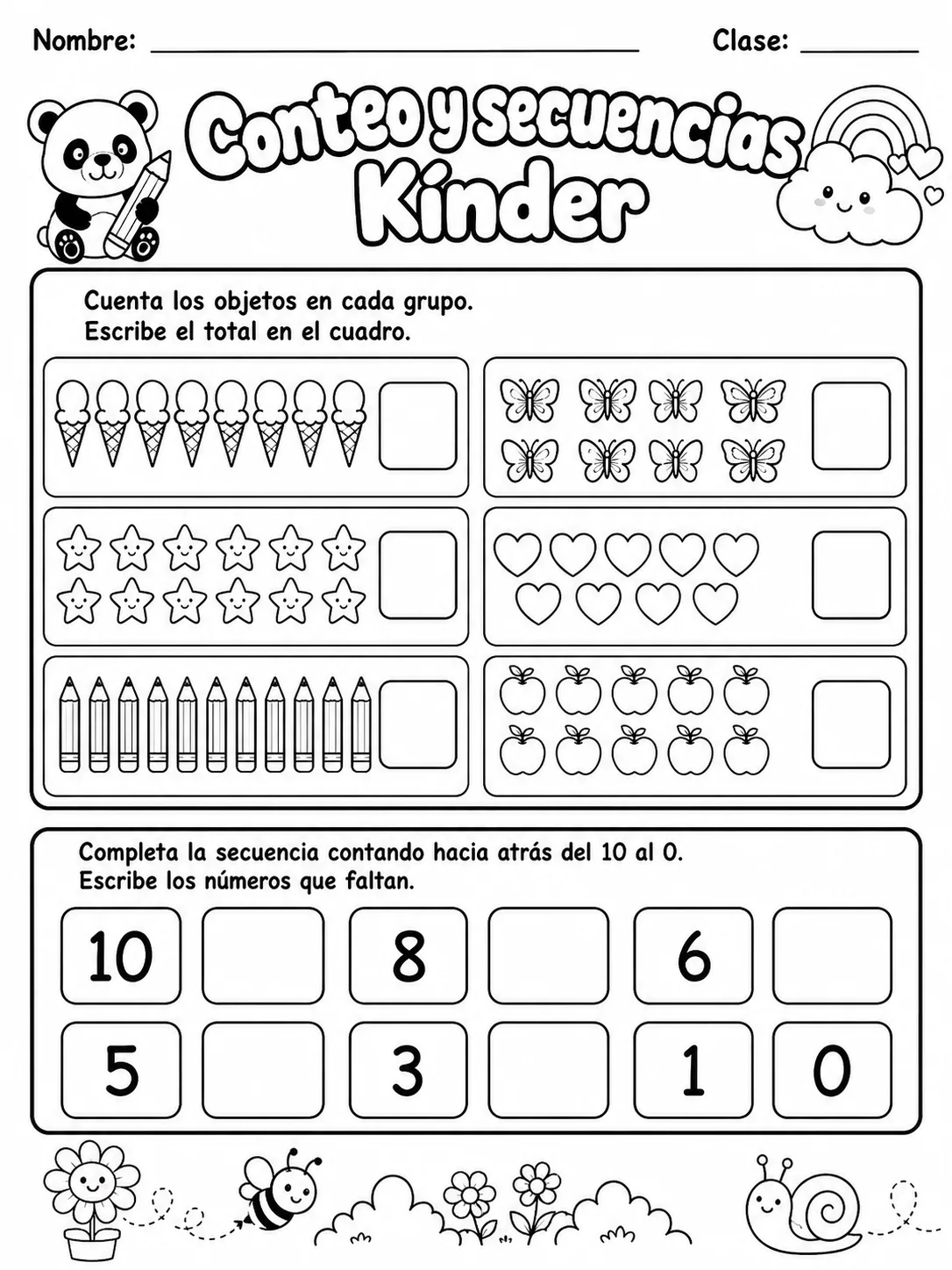 Kindergarten - patrones y secuencias - Paquete de fichas página 3 vista previa imprimible