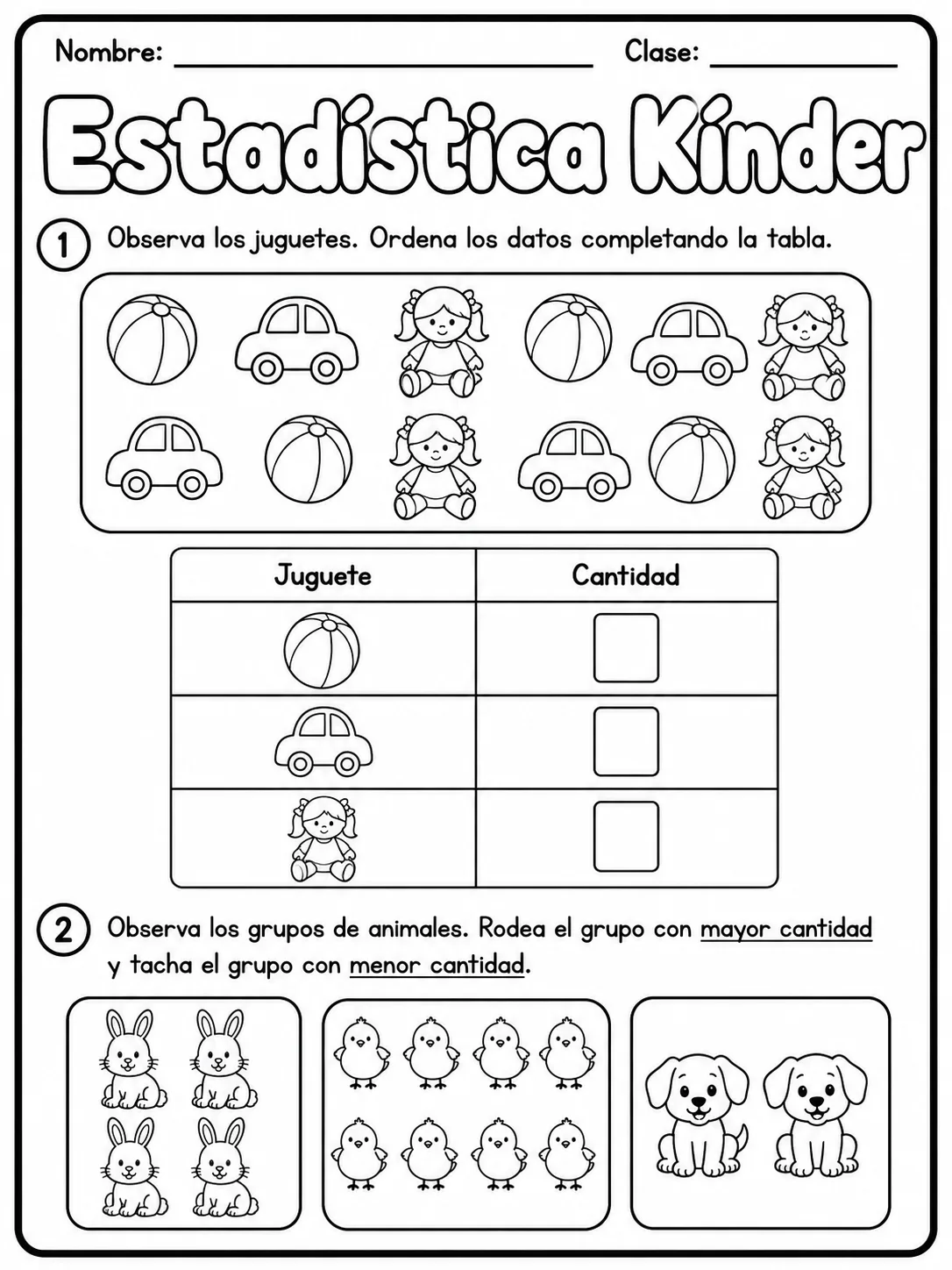 Kindergarten - repaso de matemáticas - Paquete de fichas página 2 vista previa imprimible