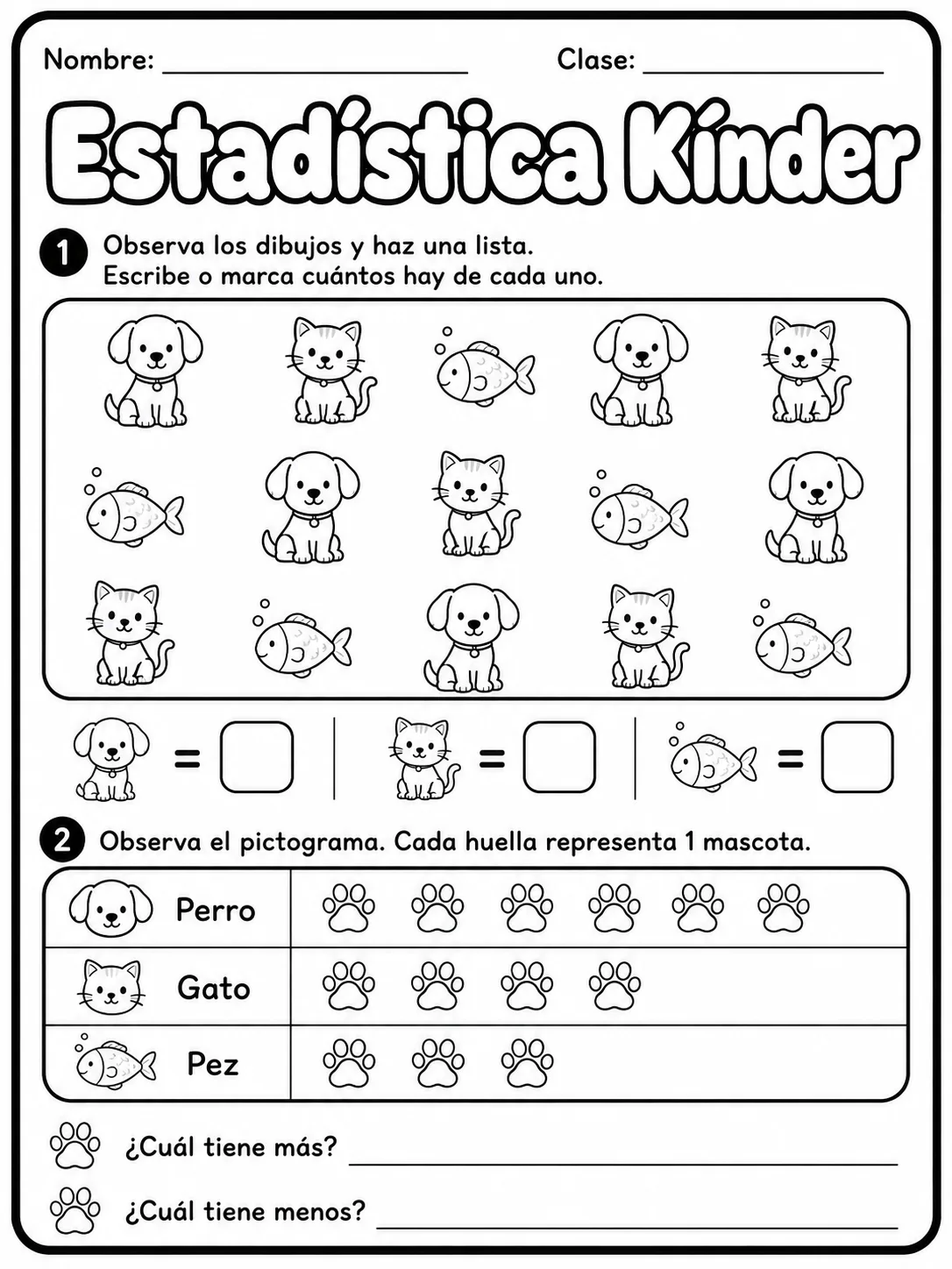 Kindergarten - repaso de matemáticas - Paquete de fichas página 3 vista previa imprimible