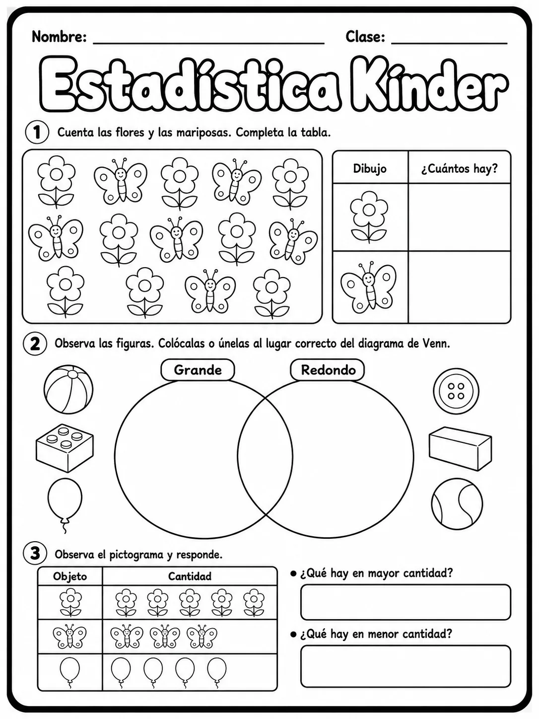 Kindergarten - repaso de matemáticas - Paquete de fichas página 5 vista previa imprimible