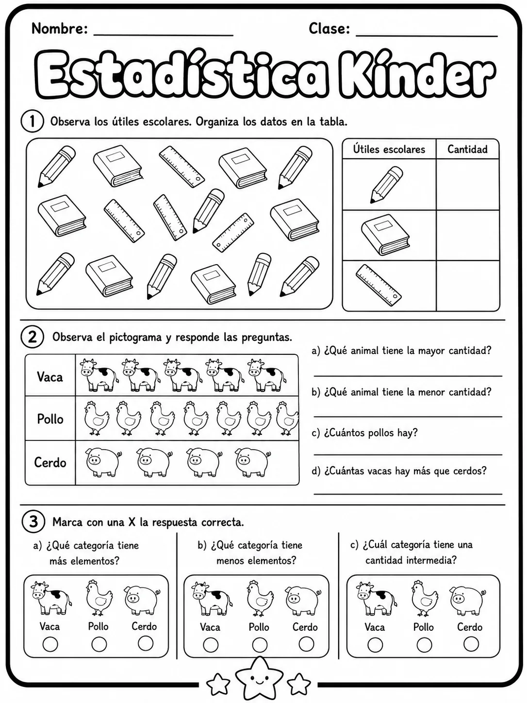 Kindergarten - repaso de matemáticas - Paquete de fichas página 7 vista previa imprimible