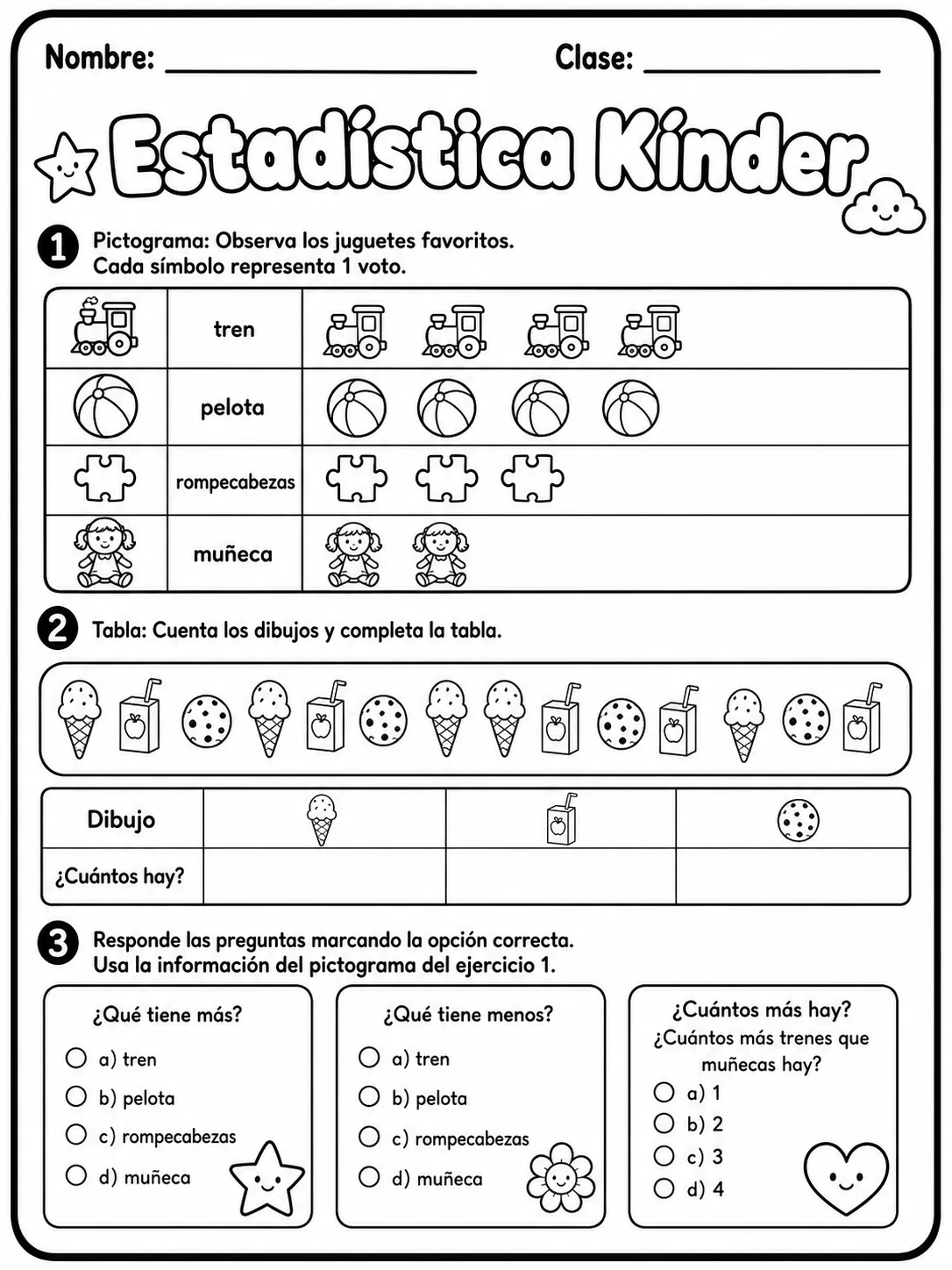 Kindergarten - repaso de matemáticas - Paquete de fichas página 9 vista previa imprimible