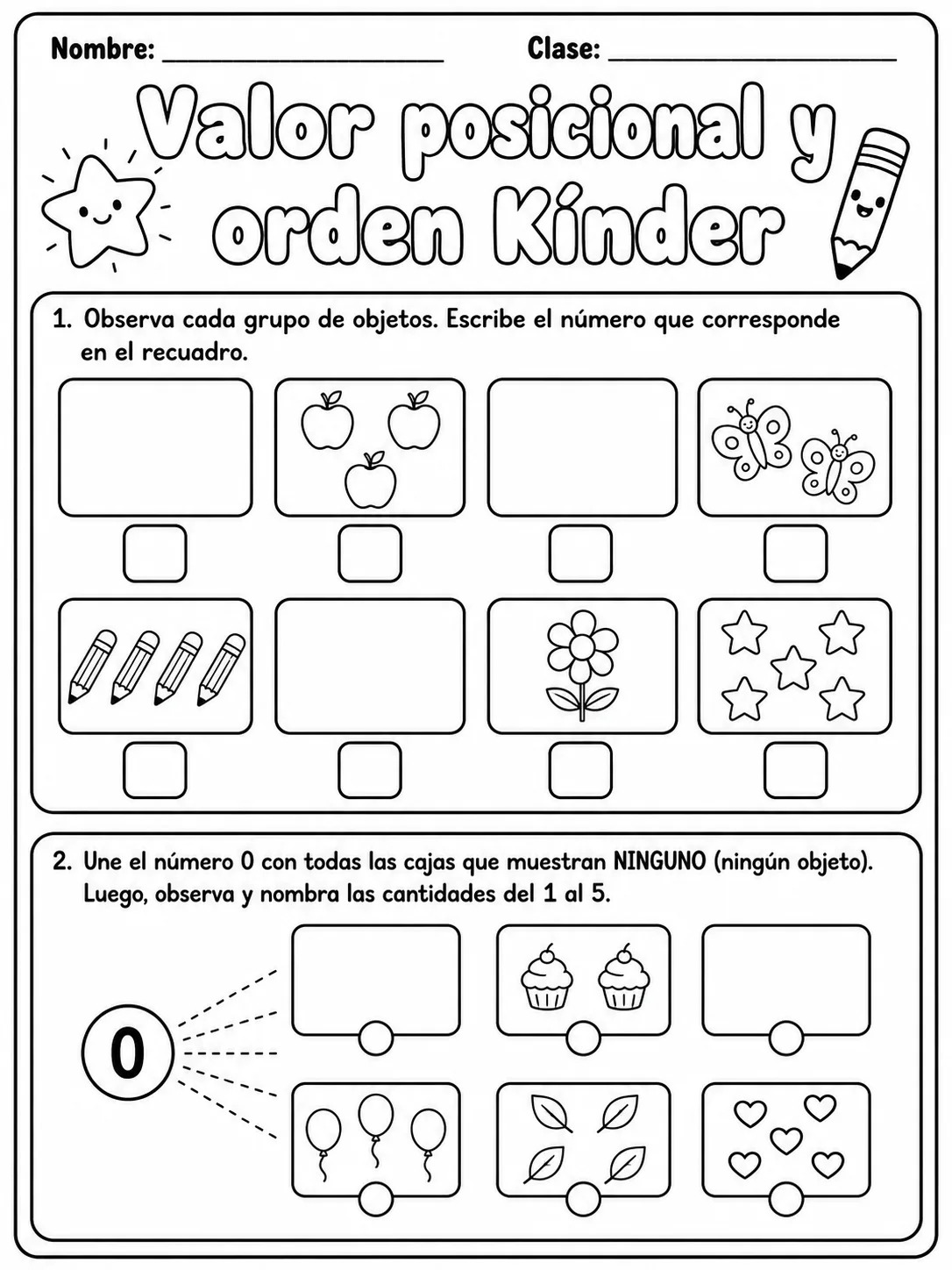 Kindergarten - valor posicional - Paquete de fichas vista previa imprimible de matemáticas en KiwiBee