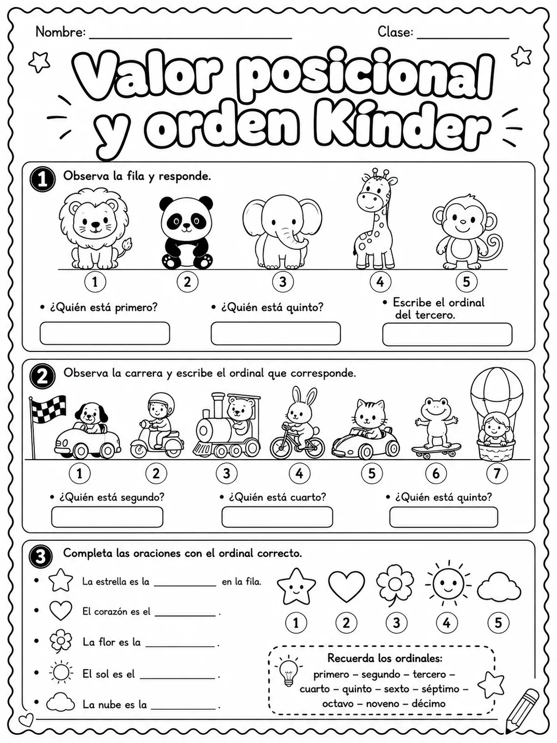 Kindergarten - valor posicional - Paquete de fichas página 8 vista previa imprimible