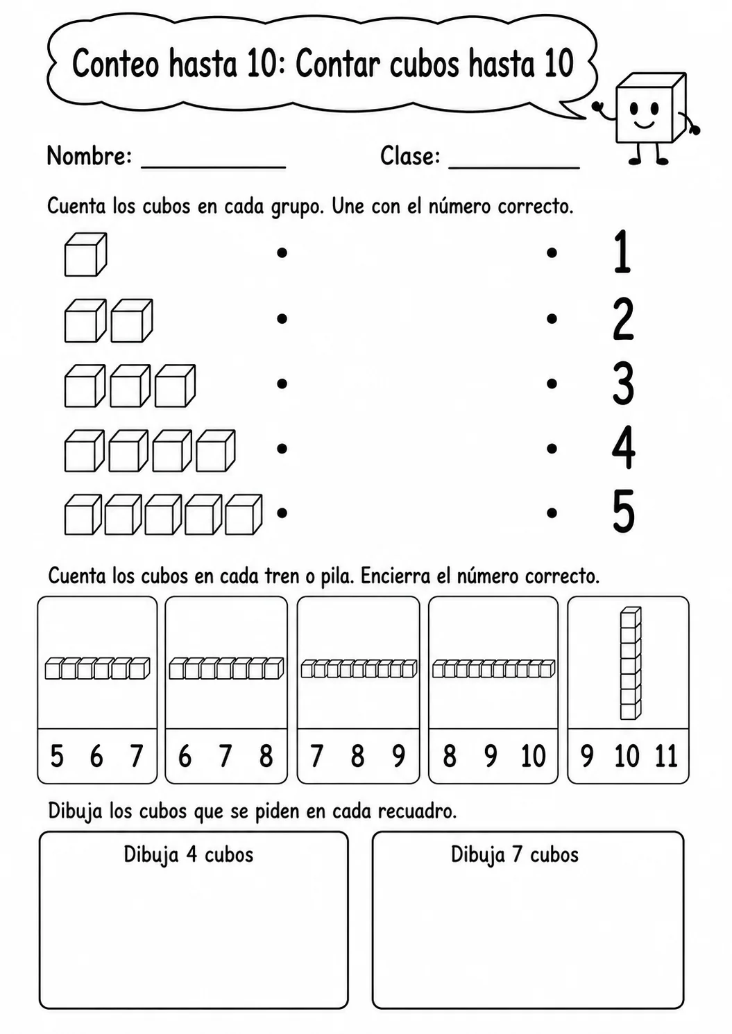 Conteo hasta 10 - paquete de fichas de matemáticas página 3 vista previa imprimible