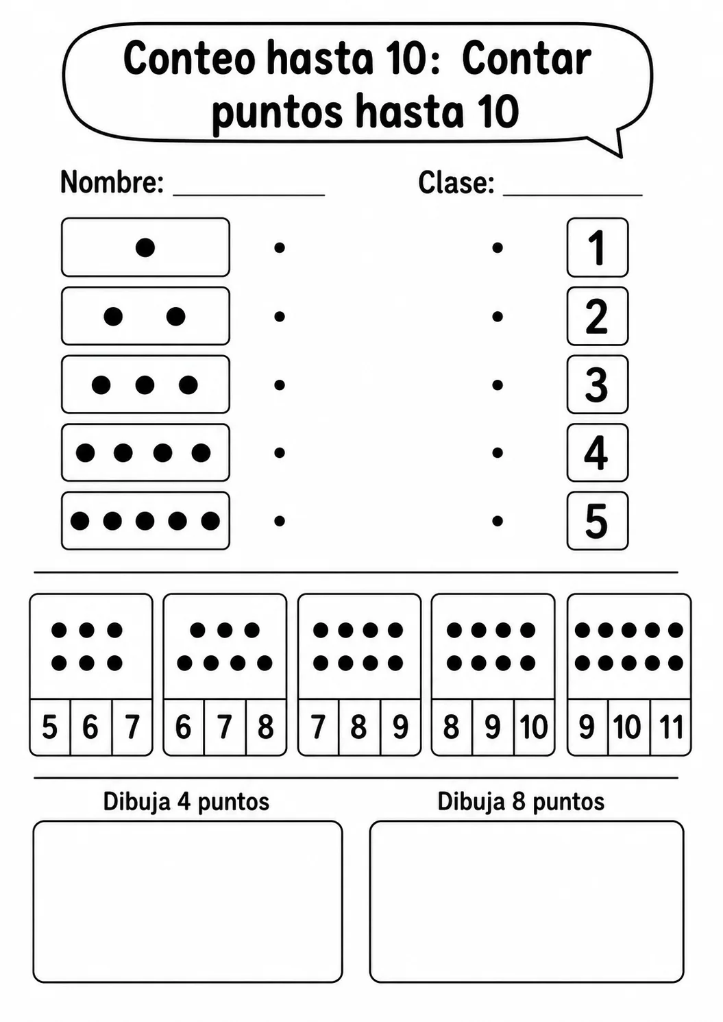 Conteo hasta 10 - paquete de fichas de matemáticas página 4 vista previa imprimible