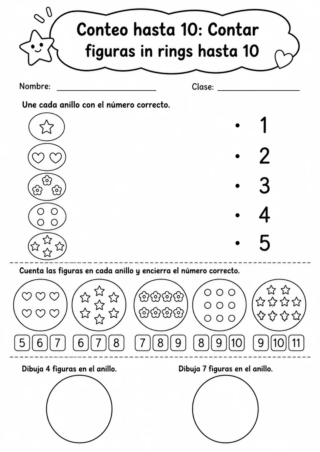 Conteo hasta 10 - paquete de fichas de matemáticas página 8 vista previa imprimible
