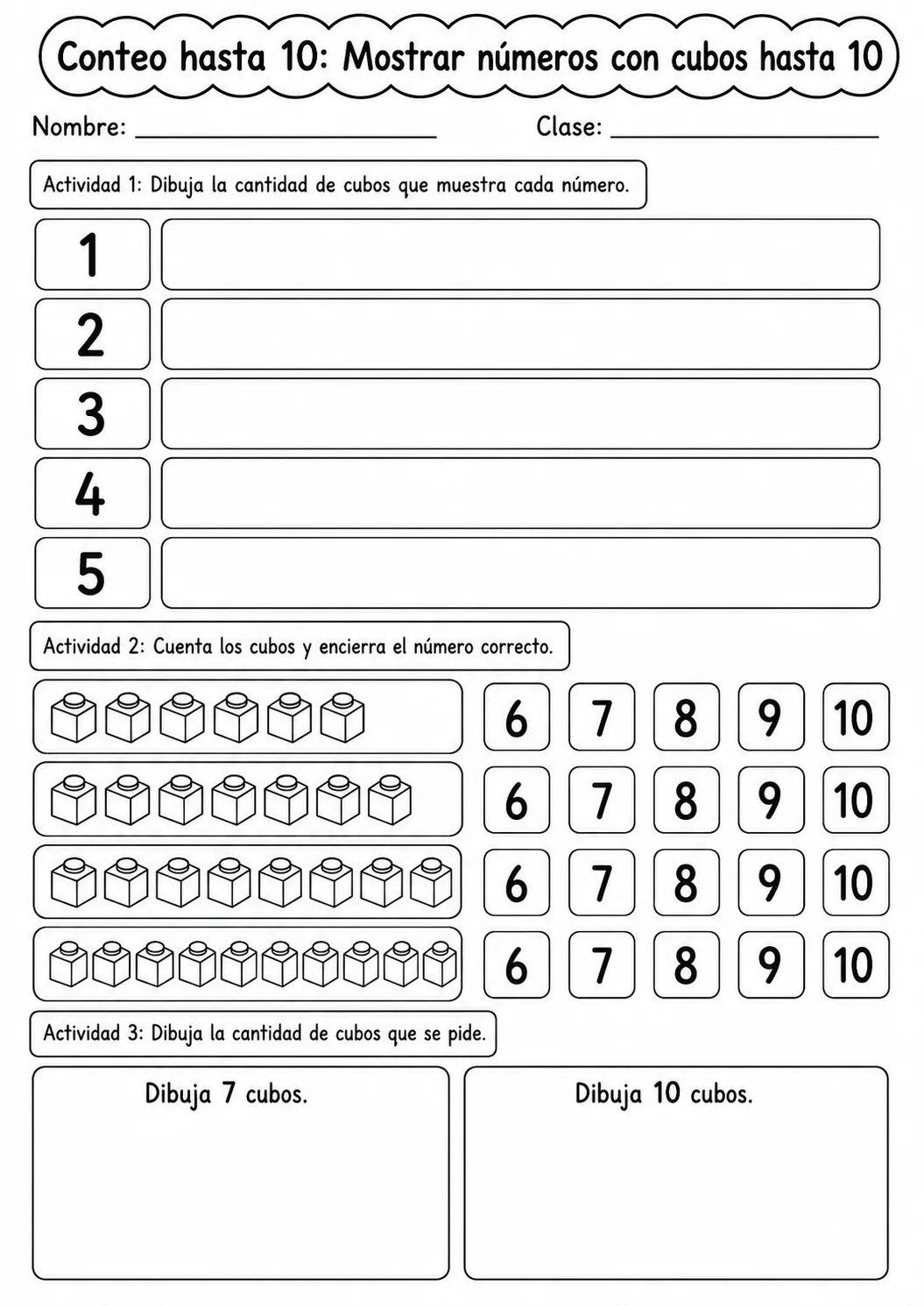 Conteo hasta 10 - paquete de fichas de matemáticas página 10 vista previa imprimible