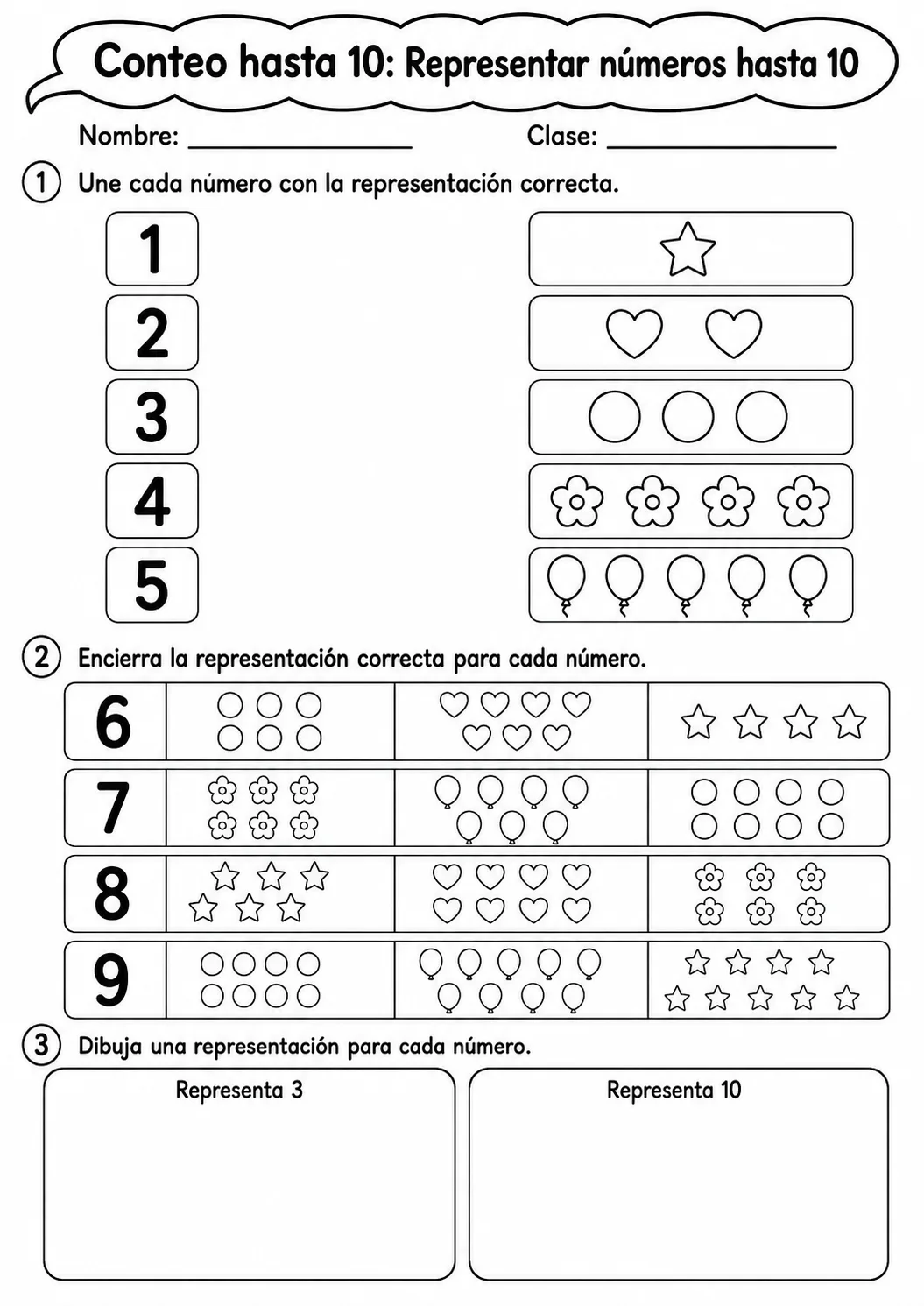 Conteo hasta 10 - paquete de fichas de matemáticas página 12 vista previa imprimible