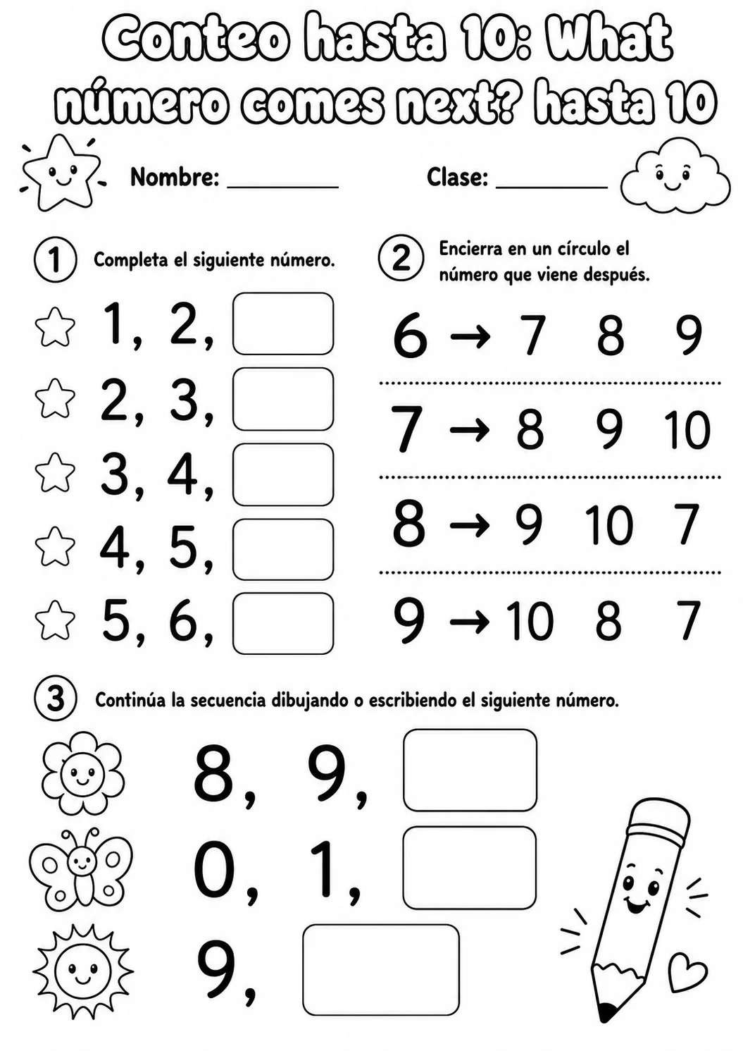 Conteo hasta 10 - paquete de fichas de matemáticas página 13 vista previa imprimible