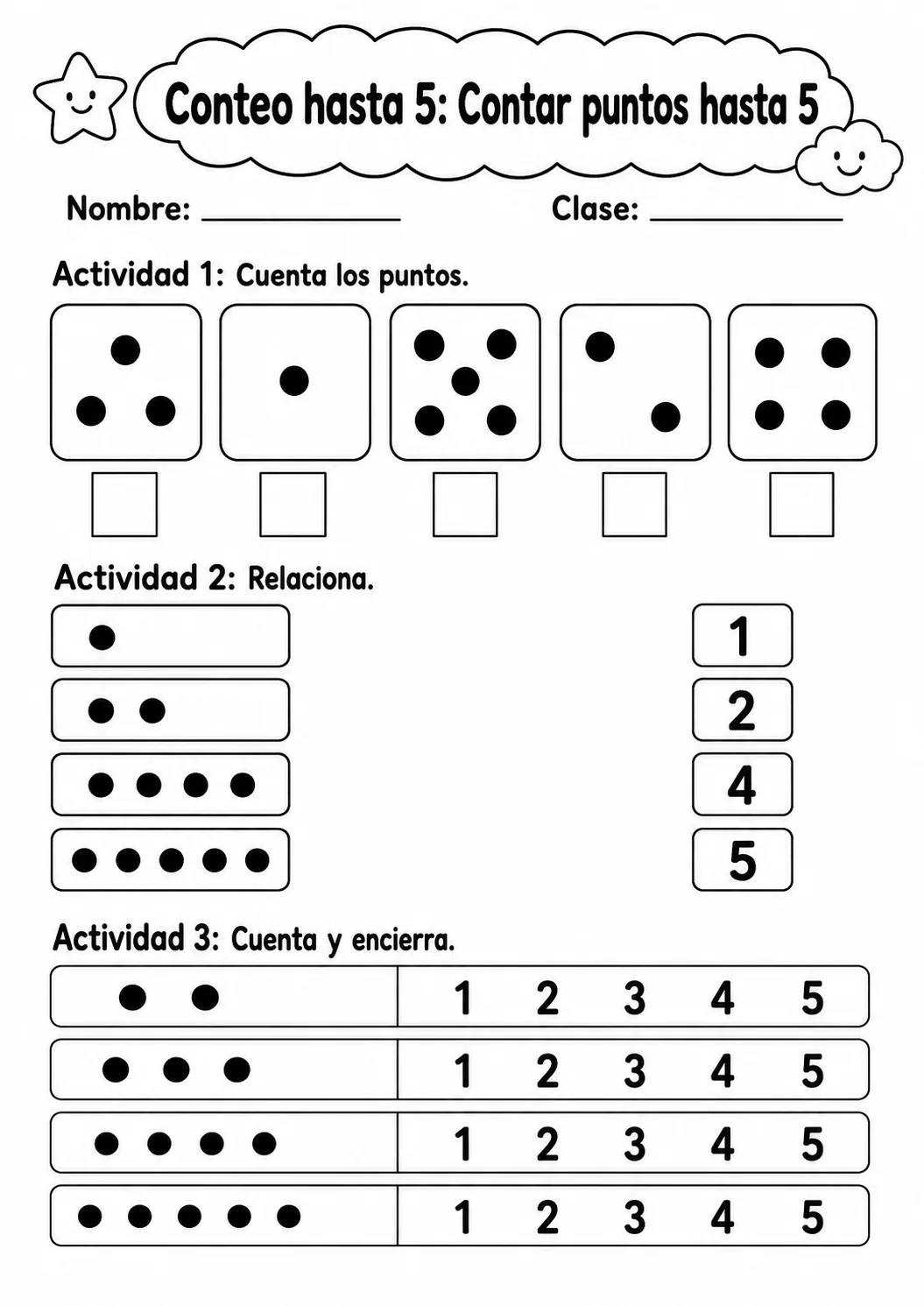 Conteo hasta 5 - paquete de fichas de matemáticas página 3 vista previa imprimible