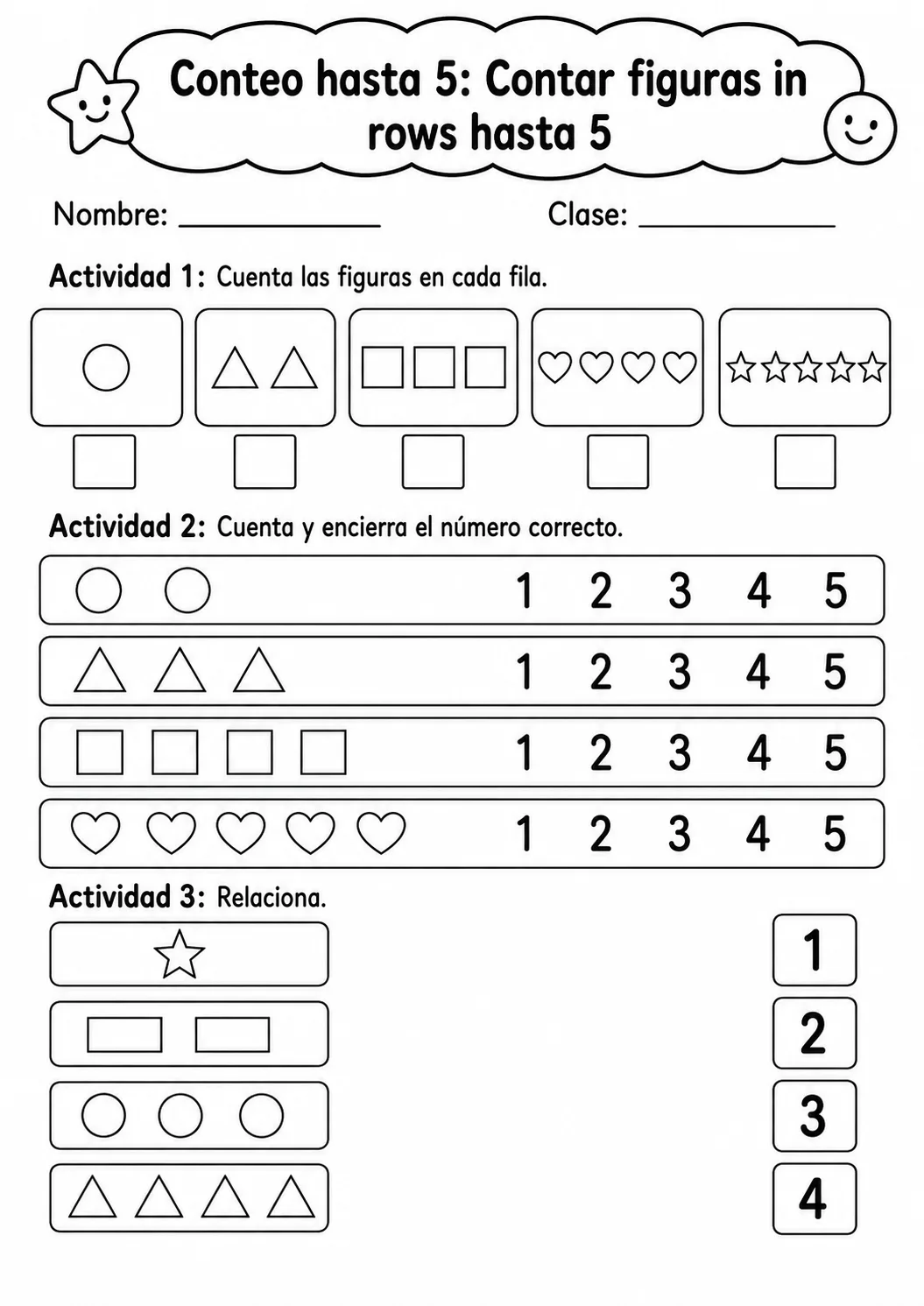Conteo hasta 5 - paquete de fichas de matemáticas página 4 vista previa imprimible