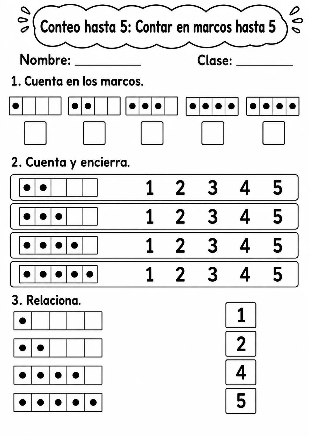Conteo hasta 5 - paquete de fichas de matemáticas página 6 vista previa imprimible