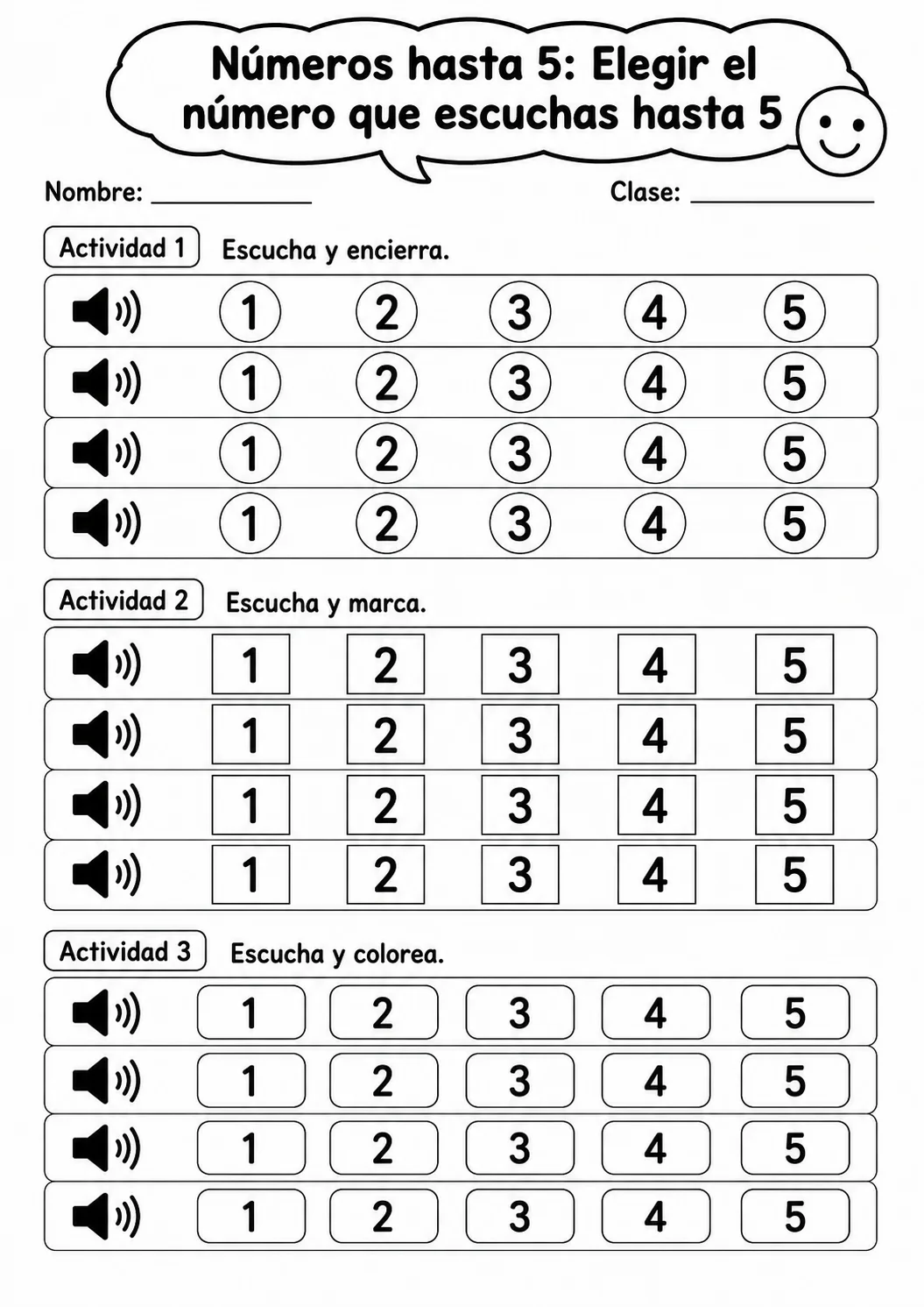 Números hasta 5 - paquete de fichas de matemáticas página 2 vista previa imprimible