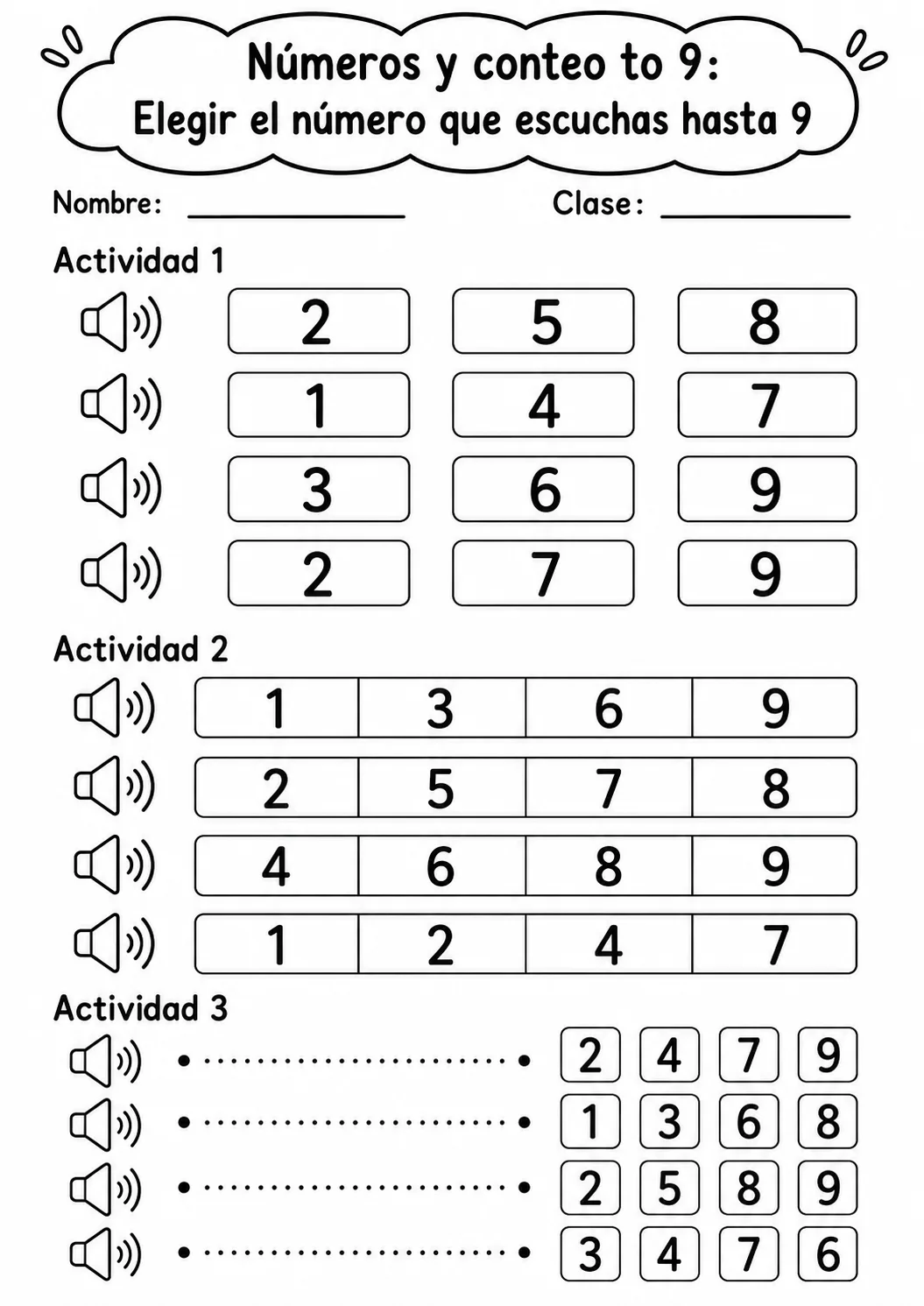 Números y conteo hasta 9 - paquete de fichas de matemáticas vista previa imprimible en KiwiBee