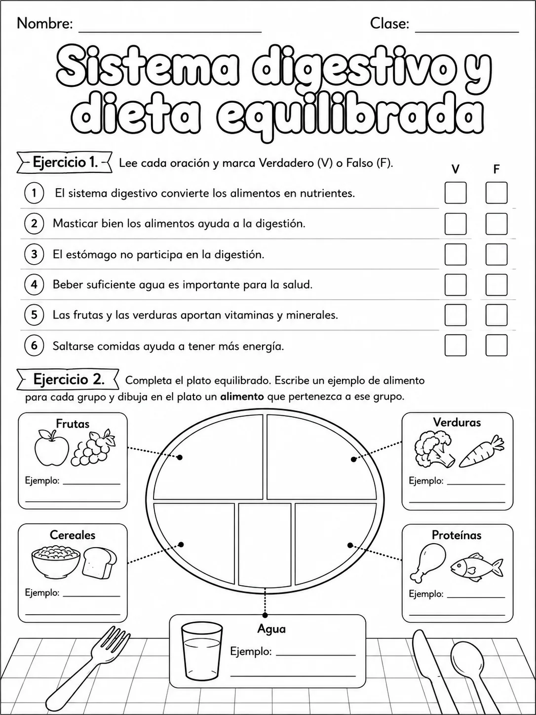 1.º grado - cuerpo humano y salud - Paquete de fichas - Conjunto 2 página 4 vista previa imprimible
