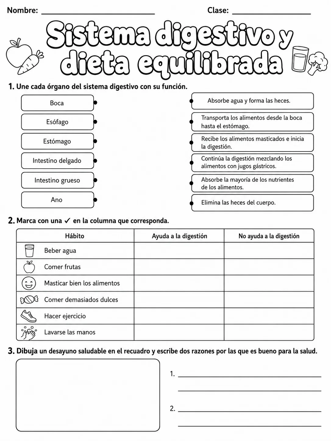 1.º grado - cuerpo humano y salud - Paquete de fichas - Conjunto 2 página 5 vista previa imprimible