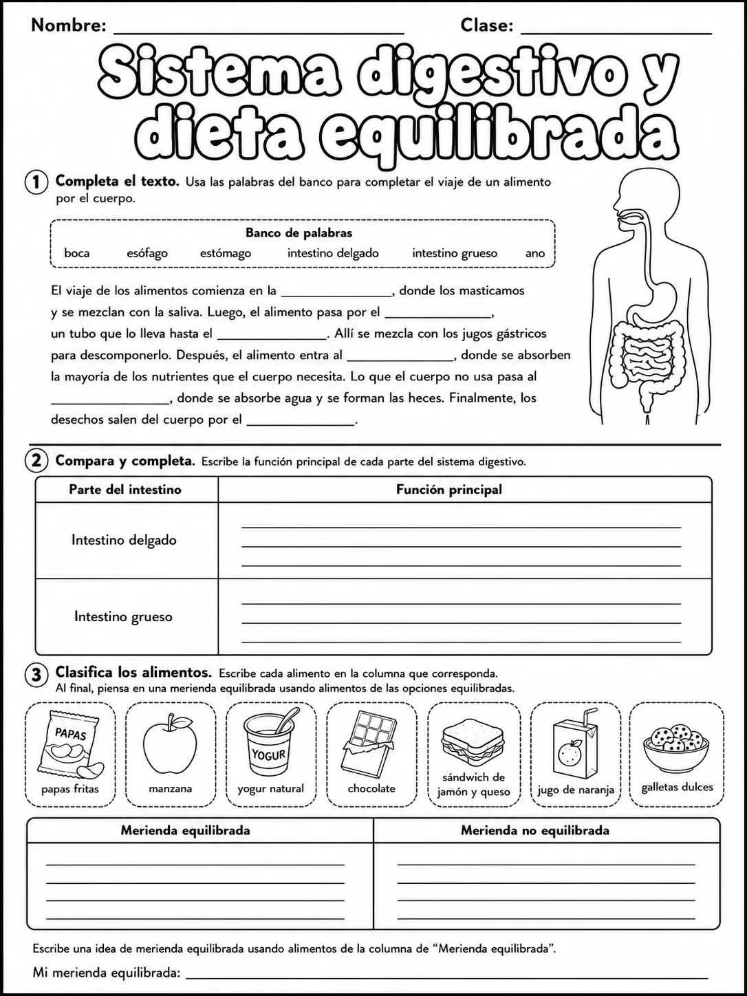 1.º grado - cuerpo humano y salud - Paquete de fichas - Conjunto 2 página 6 vista previa imprimible