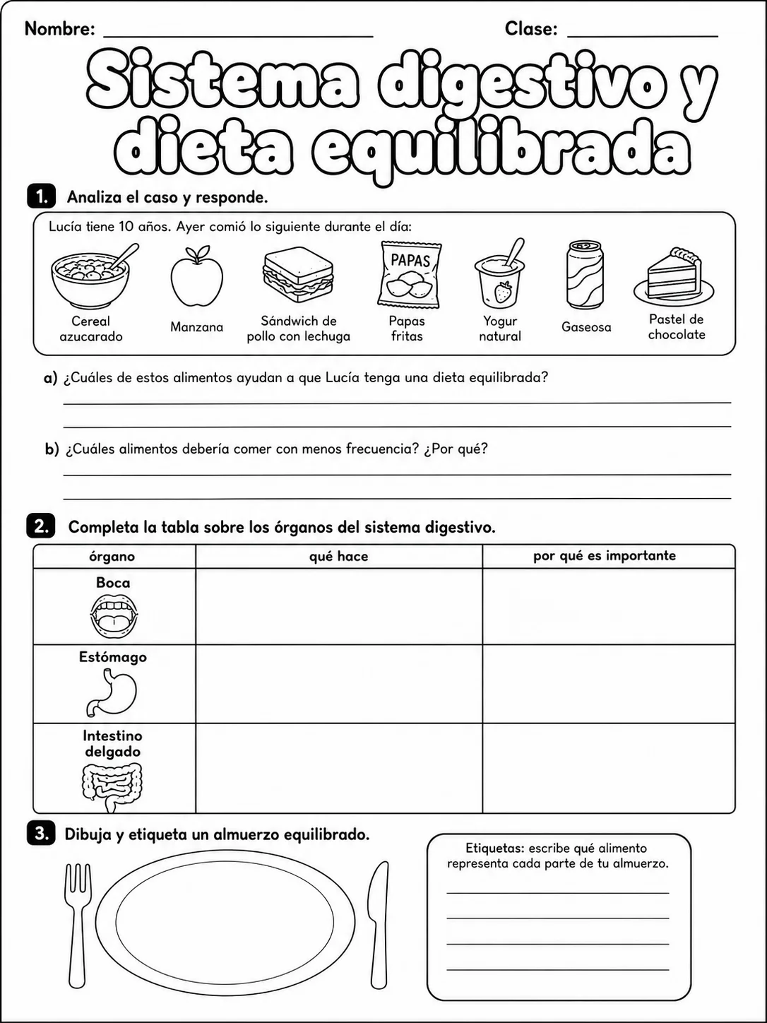 1.º grado - cuerpo humano y salud - Paquete de fichas - Conjunto 2 página 8 vista previa imprimible