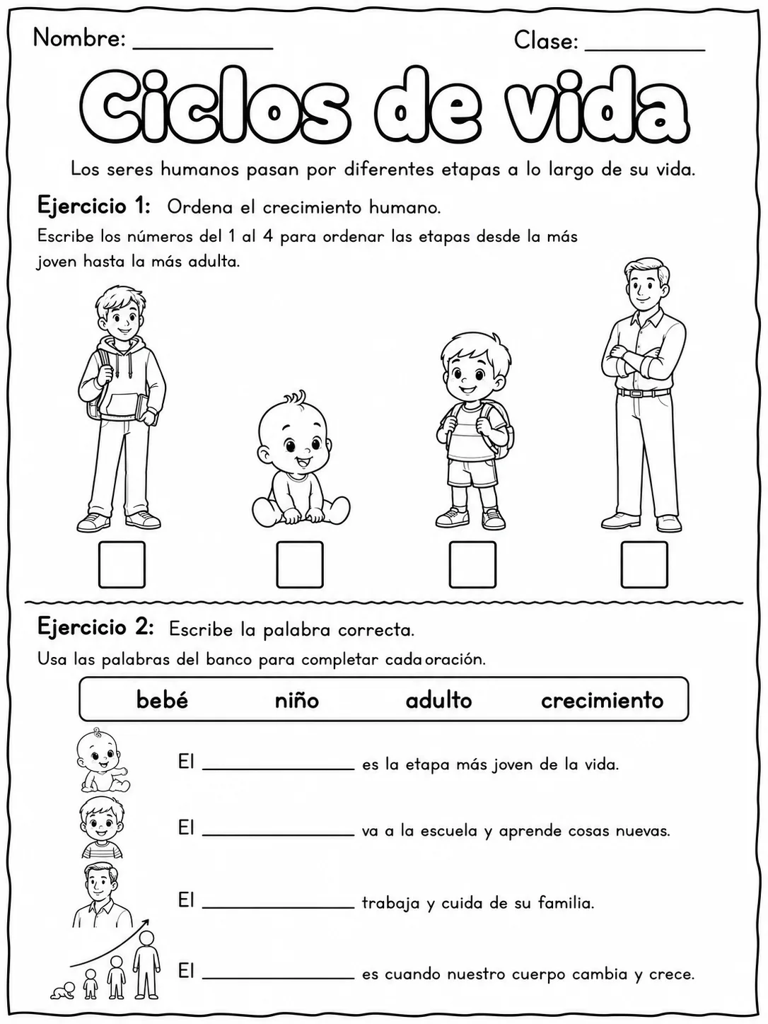 1.º grado - cuerpo humano y salud - Paquete de fichas - Conjunto 3 página 4 vista previa imprimible