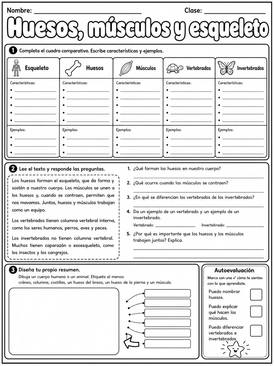 1.º grado - cuerpo humano y salud - Paquete de fichas - Conjunto 4 página 10 vista previa imprimible
