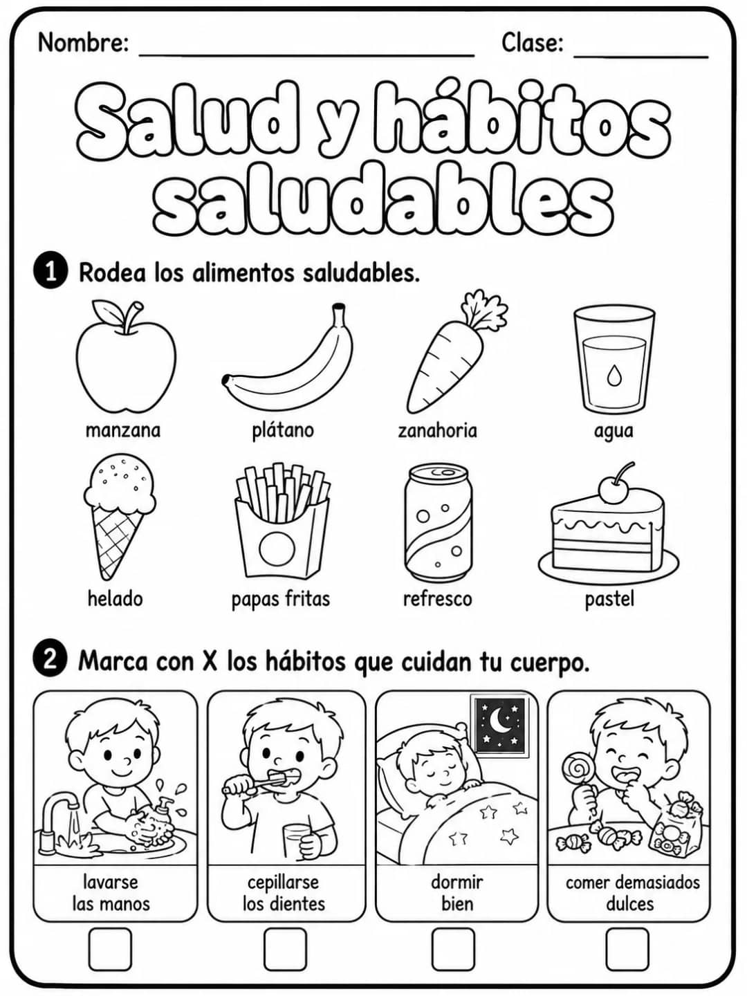 1.º grado - cuerpo humano y salud - Paquete de fichas - Conjunto 5 vista previa imprimible de ciencias en KiwiBee