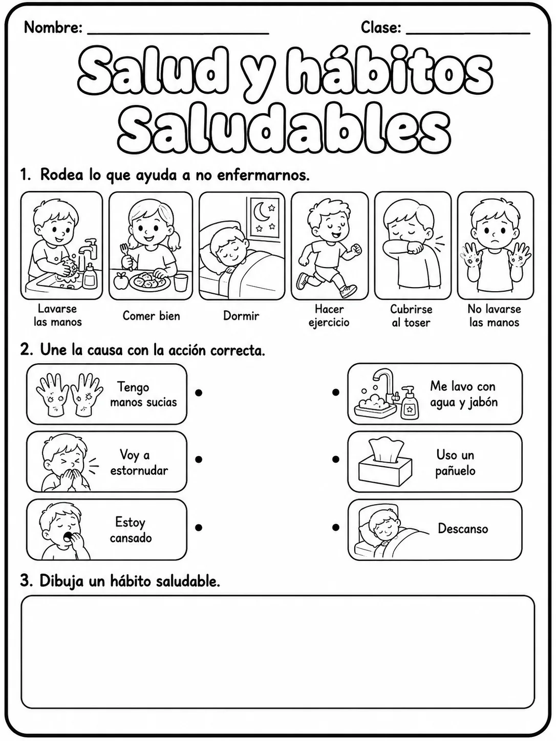 1.º grado - cuerpo humano y salud - Paquete de fichas - Conjunto 5 página 5 vista previa imprimible