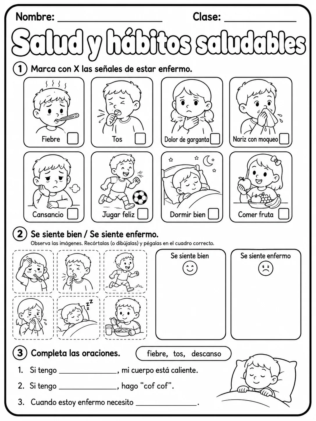 1.º grado - cuerpo humano y salud - Paquete de fichas - Conjunto 5 página 6 vista previa imprimible