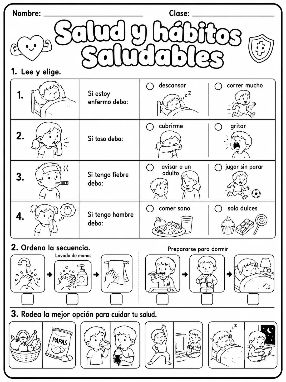 1.º grado - cuerpo humano y salud - Paquete de fichas - Conjunto 5 página 7 vista previa imprimible