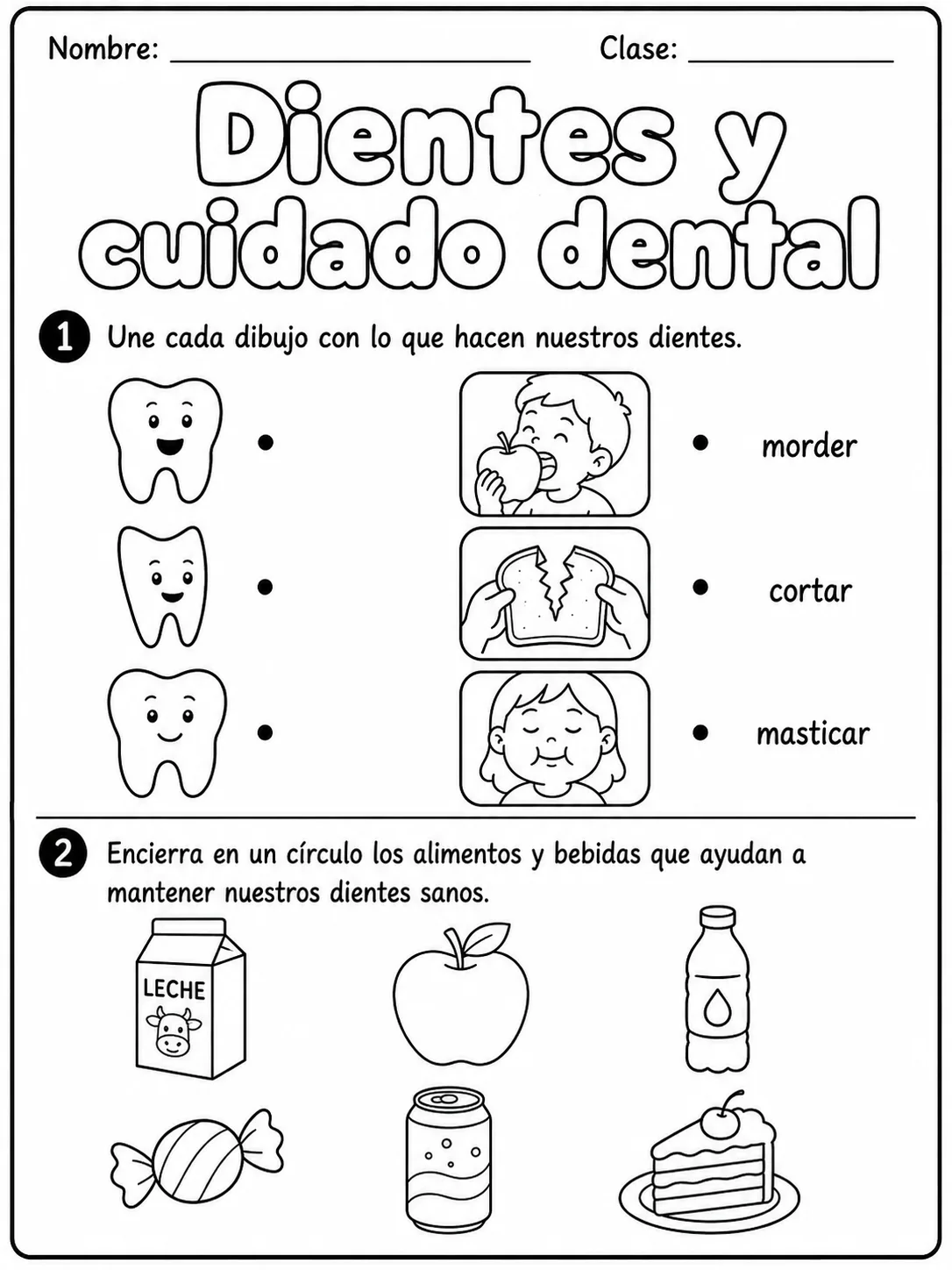 1.º grado - cuerpo humano y salud - Paquete de fichas - Conjunto 6 página 2 vista previa imprimible