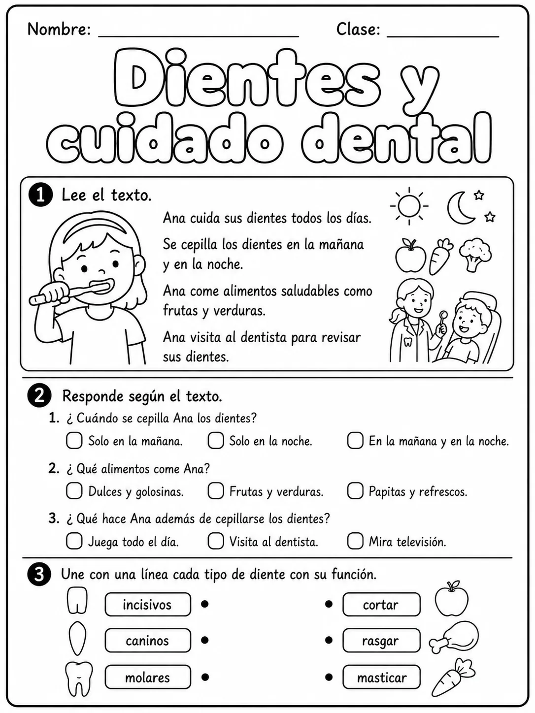 1.º grado - cuerpo humano y salud - Paquete de fichas - Conjunto 6 página 7 vista previa imprimible