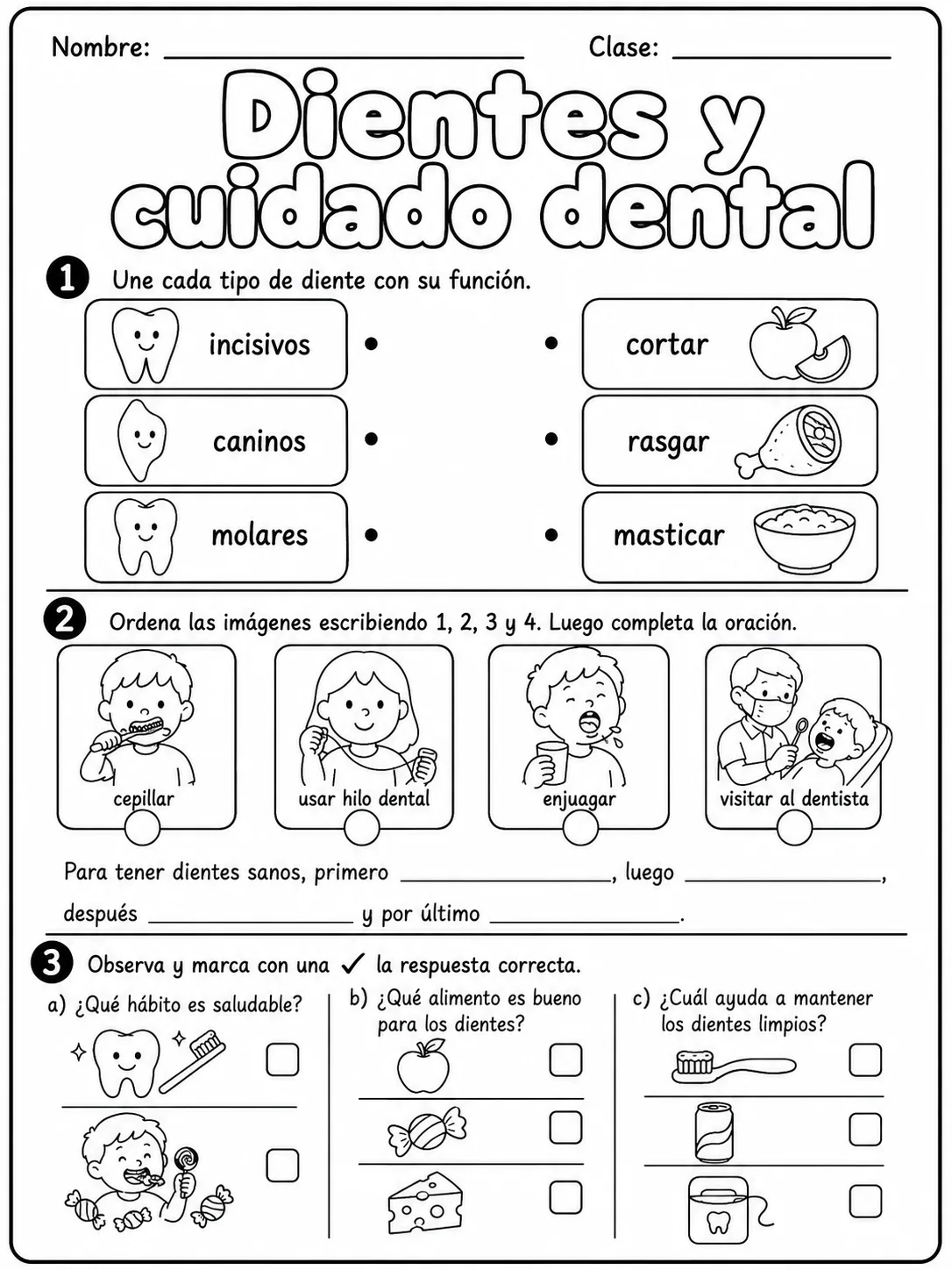 1.º grado - cuerpo humano y salud - Paquete de fichas - Conjunto 6 página 10 vista previa imprimible