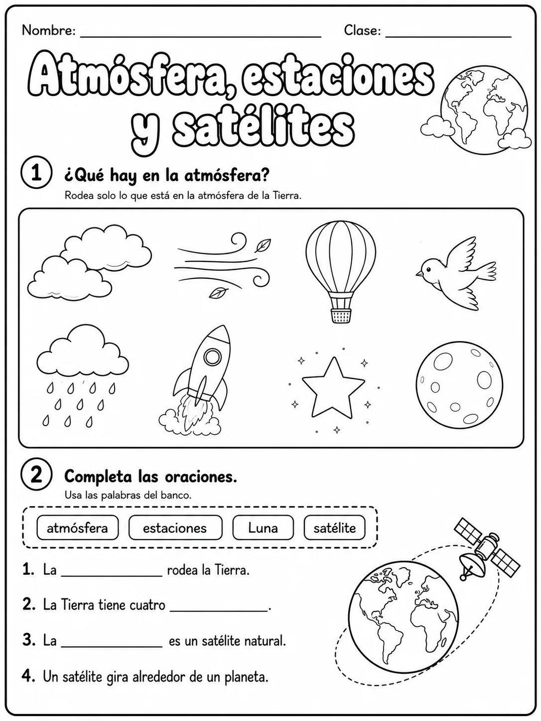 1.º grado - cuerpo humano y salud - Paquete de fichas página 2 vista previa imprimible