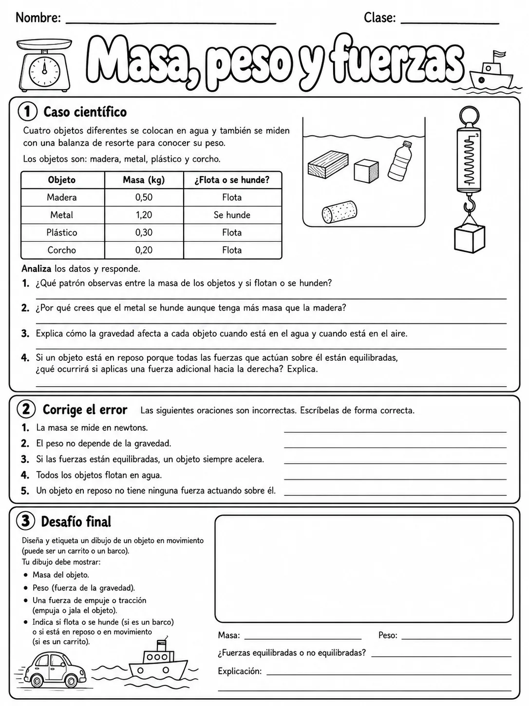 2.º grado - ciencias físicas - Paquete de fichas - Conjunto 2 página 10 vista previa imprimible