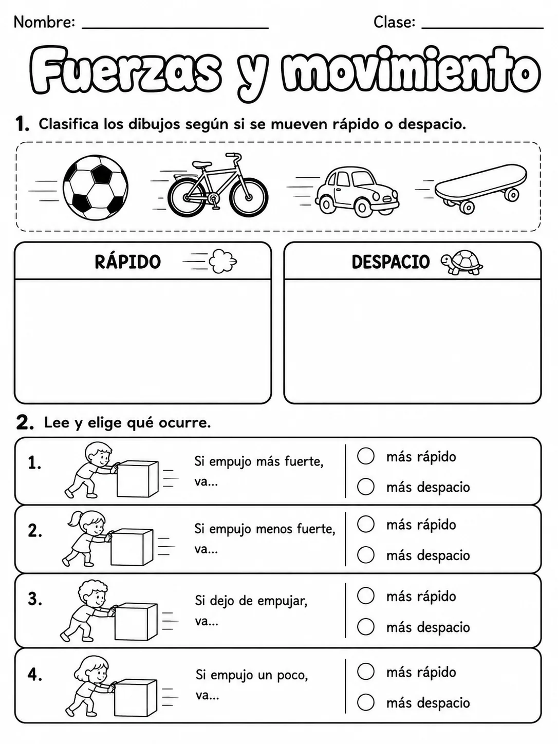 2.º grado - ciencias físicas - Paquete de fichas página 4 vista previa imprimible