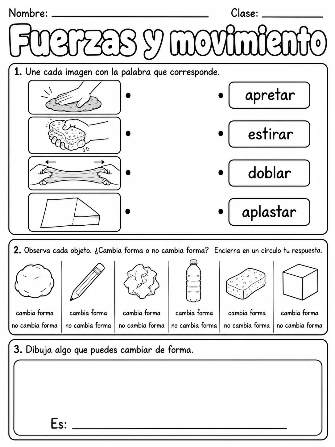 2.º grado - ciencias físicas - Paquete de fichas página 5 vista previa imprimible