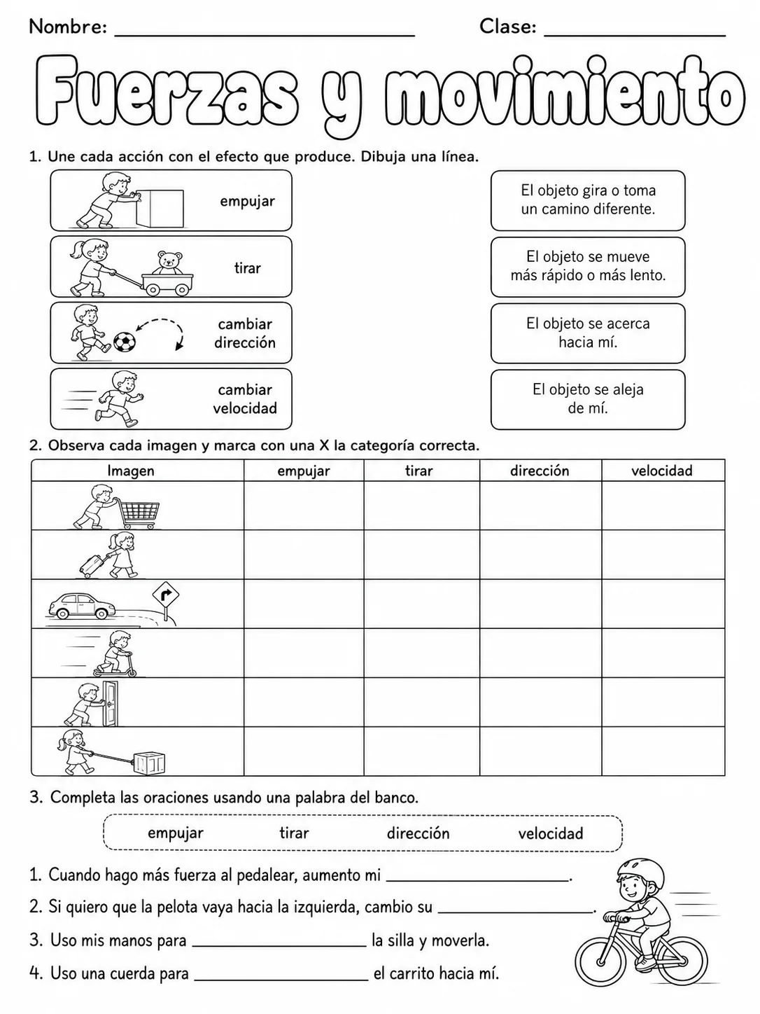 2.º grado - ciencias físicas - Paquete de fichas página 6 vista previa imprimible