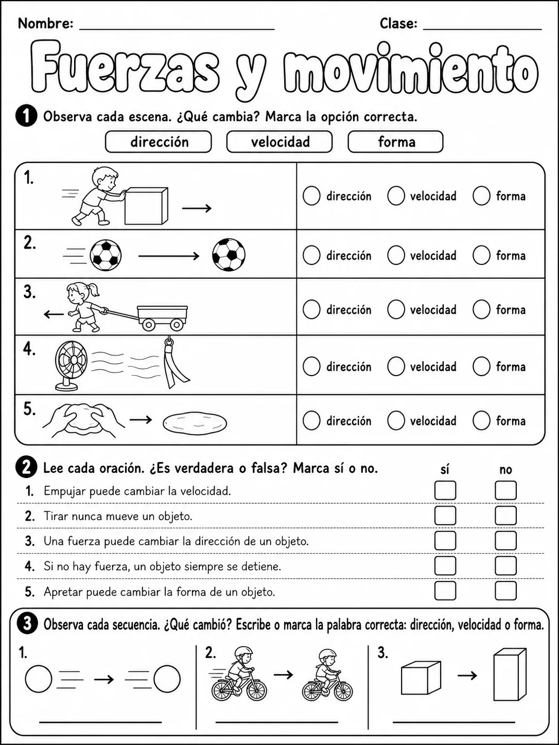 2.º grado - ciencias físicas - Paquete de fichas página 7 vista previa imprimible